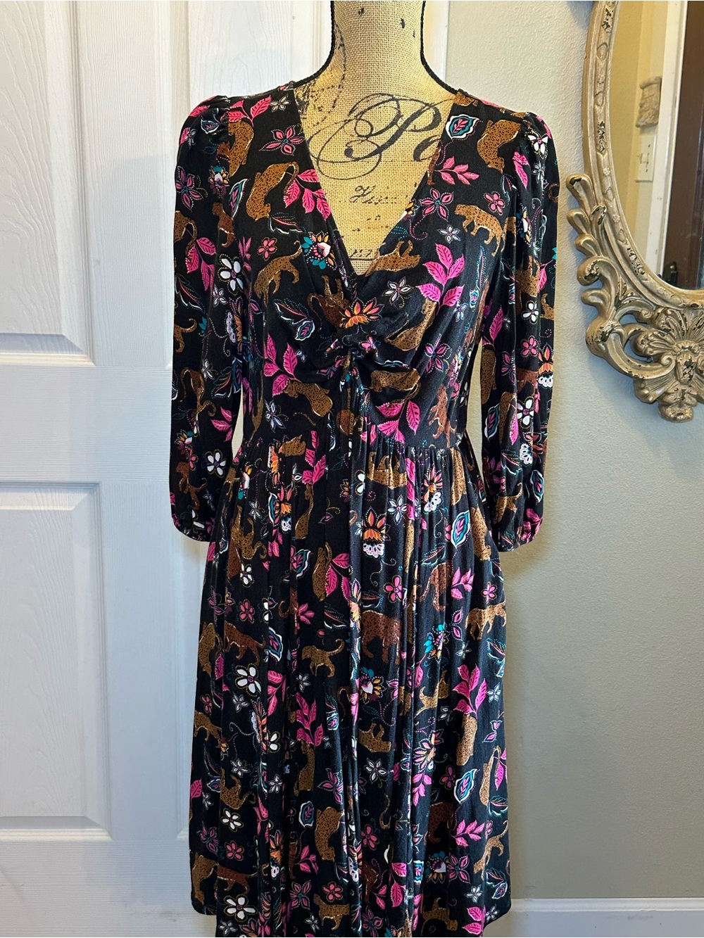 torrid Black Floral & Leopard Dress 🐆